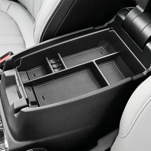 Center Console Organizer Tray Compatible with Ford Escape 2020-2026/Bronco Sport 2021-2025 Accessories, Insert Container ABS Secondary Armrest Storage Box (Not for U725 2-Door), Black