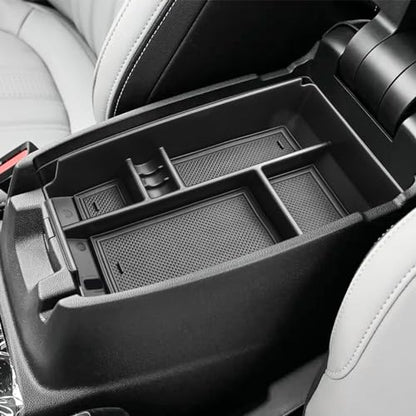 Center Console Organizer Tray Compatible with Ford Escape 2020-2026/Bronco Sport 2021-2025 Accessories, Insert Container ABS Secondary Armrest Storage Box (Not for U725 2-Door), Black