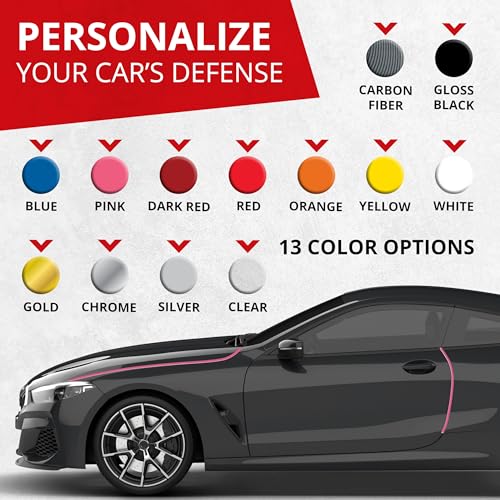 Car Door Edge Protector – Universal DIY Edge Trim to Prevent Scratches & Dings – Flexible Adhesive Molding Trim for Cars, Trucks & SUVs (10 Ft - Pink)