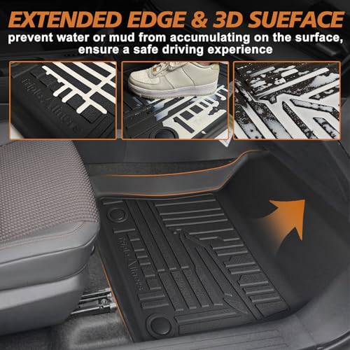 TripleAliners All Weather Floor Mats Compatible with 2025 2026 Nissan Kicks Interior Accessories 1st & 2nd Row Floor Liners Custom Fit Anti-Slip TPE Full Coverage Protection Waterproof Car Mats - size: Kicks | 2025+