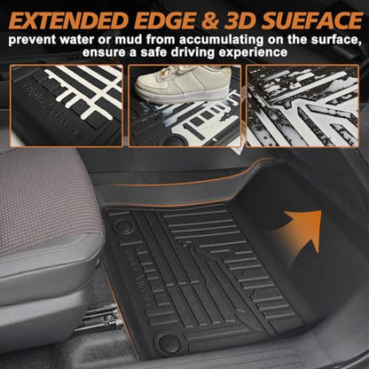 TripleAliners All Weather Floor Mats Compatible with 2025 2026 Nissan Kicks Interior Accessories 1st & 2nd Row Floor Liners Custom Fit Anti-Slip TPE Full Coverage Protection Waterproof Car Mats - size: Kicks | 2025+