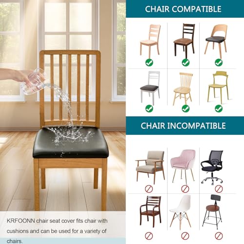 KRFOONN Waterproof Seat Covers for Dining Room Chairs Set of 4 with Bench Cover Washable Dining Chair Covers Removable Kitchen Chair Cushion Slipcovers Protector, A7 - color: Color A7