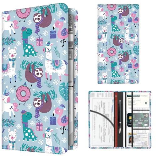 Premium Car Registration and Insurance Card Holder, Cute PU Leather Car Document Holder, Vehicle Glove Box Car Organizer with Magnetic Closure for Driver License, Cards Cartoon Animals - color: Cartoon Animals