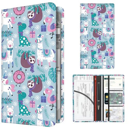 Premium Car Registration and Insurance Card Holder, Cute PU Leather Car Document Holder, Vehicle Glove Box Car Organizer with Magnetic Closure for Driver License, Cards Cartoon Animals - color: Cartoon Animals