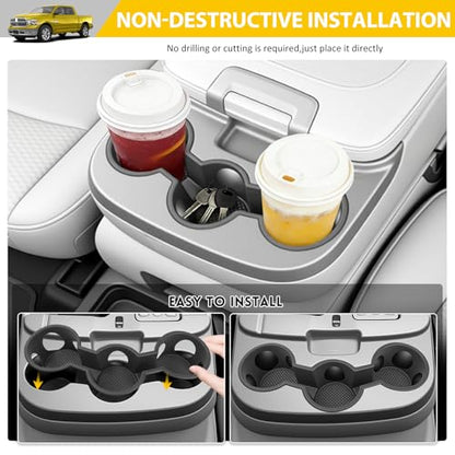 Jump Seat Cup Holder for 2013-2018 Dodge Ram 1500 2500-5500 & 2019-2025 Classic Models(NOT New Body) Center Console Cup Holder Insert Cupholder Coaster Liner Accessories(Jump Seat Only) - color: For 13-25 Ram Classic Body(Jump Seat)