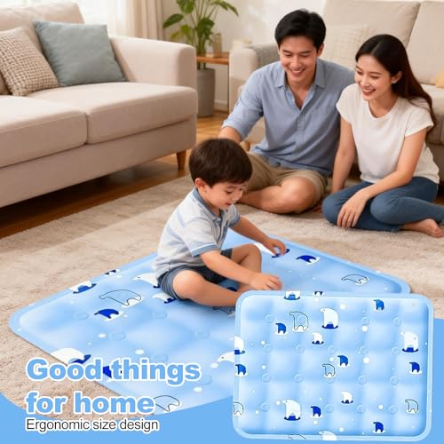 JoanofArc Cooling Pad, Cooling Seat Cushion, Cool Ice Pillows Cushions, Reusable ICES Mat, No Condensation, Foldable & Portable Chair Cushions for Office, Camping, Bed, Car 30CM × 40CM