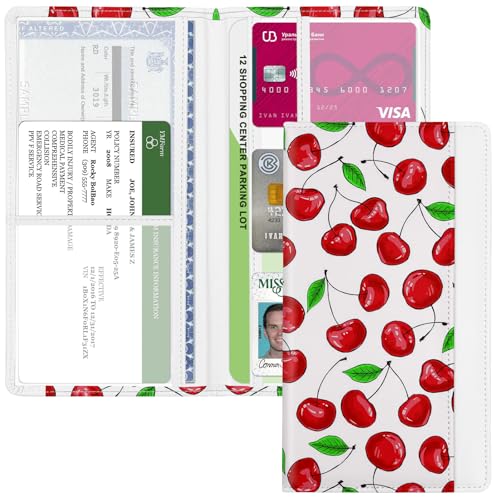 Car Registration and Insurance Holder, with Magnetic Closure for License, Cards and Documents, All Vehicle Needs and Car Accessories (Cherry) - color: Cherry