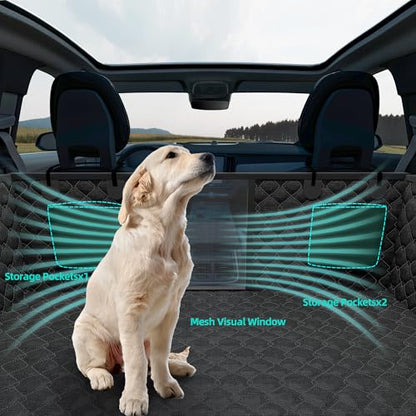 Petiza Back Seat Extender for Dogs Hard Bottom Dog Car Seat Cover for Back Seat Heavy Duty Scratch Proof Nonslip Durable Soft 100% Waterproof Dog Hammock for Car Truck SUV - size: Hard Bottom Extra Large-black