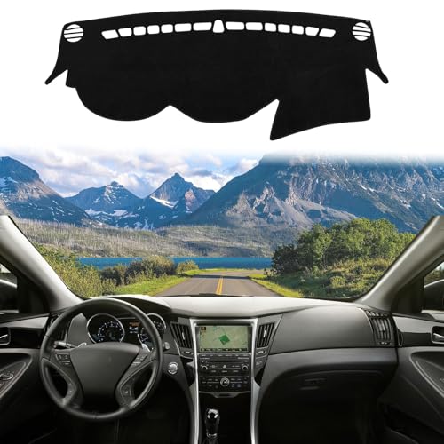 Dashboard Cover Suitable for Hyundai Sonata 2011 2012 2013 2014 Car Dashboard Cover Sun Visor Mat Non-Slip Polyester Dashboard Accessories - size: 2011-2014 for Hyundai Sonata