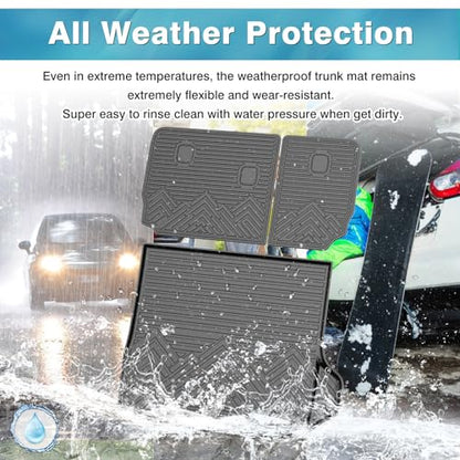 Mixsuper Cargo Liner for Jeep Grand Cherokee 2022-2026, All Weather TPE Trunk Cargo Mat with Backrest Protectors Compatible with Grand Cherokee & 4xe (Not for Grand Cherokee L/WK) - size: 22-25 |Grand Cherokee 4XE| Cargo & Backrest Mat