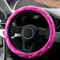 YOGURTCK Cute Diamond Soft Leather Anti-Slip Steering Wheel Cover with Bling Bling Crystal Rhinestones, Universal 15 Inch for Women Girls, Fit Vehicles, Sedans, SUVs, Vans, Trucks - Hot Pink - color: A-Hot Pink