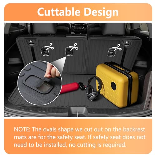 Cargo Mat Fit for 2016-2025 Honda Pilot (No Elite) - AOMSAZTO Trunk Mat with Backrest Mat TPE Cargo Liner Trunk Liner Replacement for 2022 Pilot Accessories Cargo Tray Rear Seat Back Protector