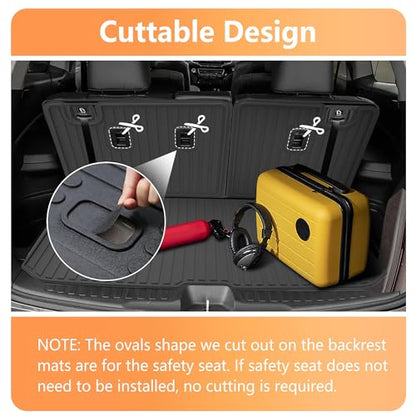 Cargo Mat Fit for 2016-2025 Honda Pilot (No Elite) - AOMSAZTO Trunk Mat with Backrest Mat TPE Cargo Liner Trunk Liner Replacement for 2022 Pilot Accessories Cargo Tray Rear Seat Back Protector