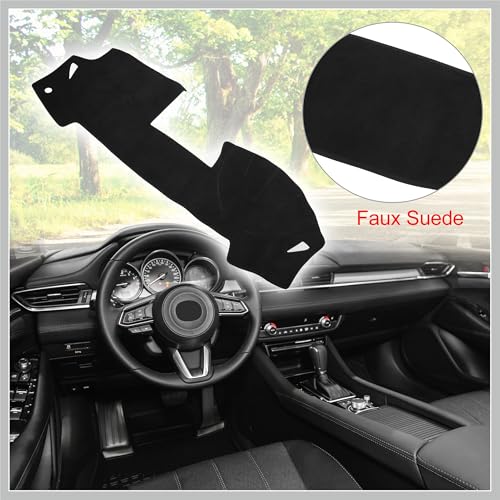 Car Dashboard Cover Non-Slip Faux Suede Dash Board Protector Cover Mat for Mazda 6 2009-2012 Black Replacement Car Parts