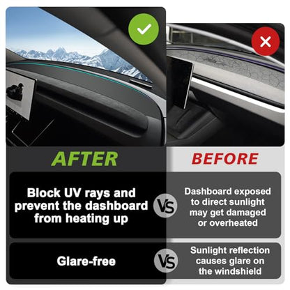 BestEvMod Dashboard Cover Mat Compatible with 2026 2025 Refreshed Tesla Model Y Juniper Accessories No Glare Dashboard Pad Dash Mat Sunshade Anti-Glare and Sun Protection Custom Fit - size: Juniper