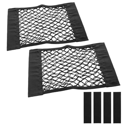 2pcs Universal Mesh Cargo Net Car Storage Net Bag Elastic Adhesive Pocket Net String Pouch Bag for Car Trunk Storage Home Storage Organizers