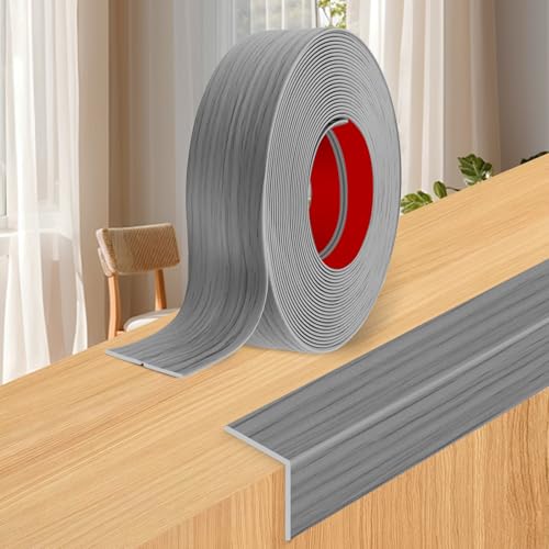 Wall Corner Protector Moulding Trim Peel and Stick Wall Corner Guards Trim Flexible Self Adhesive Edge Protector Moulding, 0.8 in x 20 Ft, Light Gray Wood - color: Light Gray Wood, size: 0.8 In x 20 Ft
