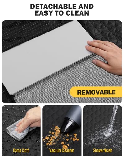 Dog Seat Cover for Back Seat, PU Dog Car Seat Cover Holds 420 lbs, Material Waterproof, Anti Scratch, Easy to Use and Clean, Hard Bottom Back Seat Extender for Dogs, Comfortable Car, SUV, Truck - size: Standard - PU