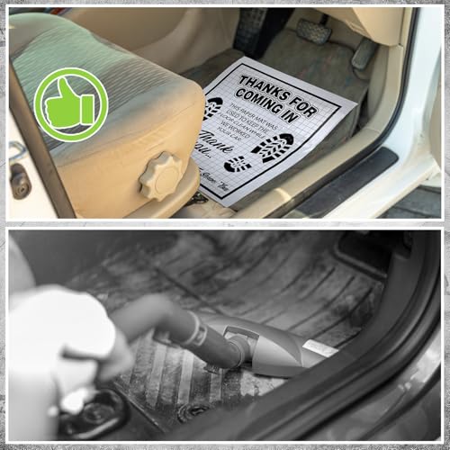 Drydiet 500 Pcs Waterproof Car Floor Mats Covers PE Plastic Protector Automotive Floor Mats Disposable Auto Vehicles Pads Car Vehicle Mat Bulk Printed with Footprint Words(15.75 x 20 Inch,White) - size: 15.75 x 20 Inch