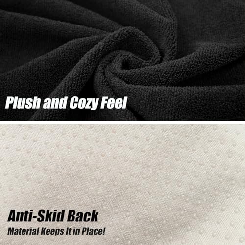 Waterproof Sweating Car Seat Cover for Post Gym Workout, Running, Swimming, Beach and Hiking, Universal Fit Non-Slip Towel Bucket Seat Protector for Cars SUV Trucks, Machine Washable (Black)