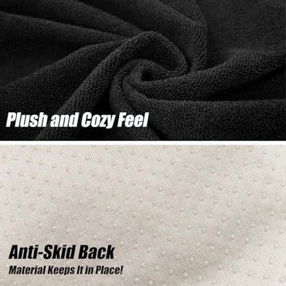 Waterproof Sweating Car Seat Cover for Post Gym Workout, Running, Swimming, Beach and Hiking, Universal Fit Non-Slip Towel Bucket Seat Protector for Cars SUV Trucks, Machine Washable (Black)