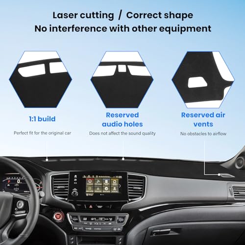 Dash Cover Mat Compatible with Honda Passport 2019 2020 2021 2022 2023 2024 Dashboard Cover for Pad Custom Car Dashboard Interior Accessories Ornament - size: Compatible with Passport 2019-2024