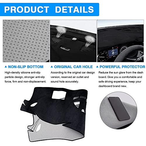 Autorder Dashboard Cover Mat for 2021-2023 Buick Envision Accessories Dash Cover Flannel Dash Mat Sunshade Glare UV Rays Protector (Left Hand Drive with HUD) - size: For Buick Envision 2021-2023