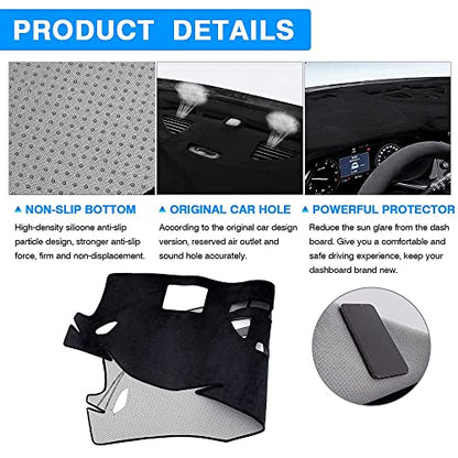 Autorder Dashboard Cover Mat for 2021-2023 Buick Envision Accessories Dash Cover Flannel Dash Mat Sunshade Glare UV Rays Protector (Left Hand Drive with HUD) - size: For Buick Envision 2021-2023