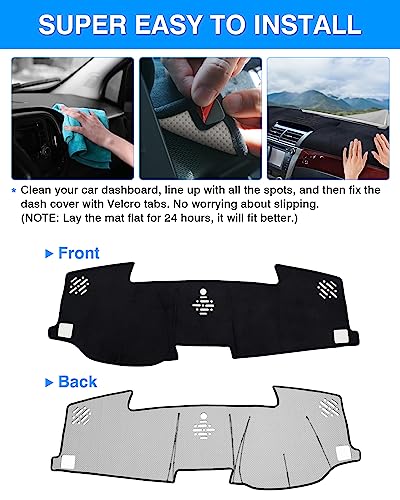 Autorder Dashboard Cover Mat for 2012-2017 Toyota Camry Accessories Dash Cover Flannel Dash Mat Sunshade Glare UV Rays Protector - size: 2012-2017 Toyota Camry