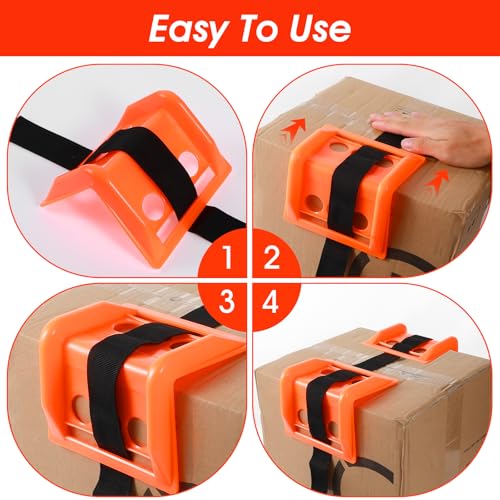 12 Pack Flatbed Edge Corner Protector Holder, Ratchet Strap Protector, Heavy Duty Cargos Strap Protectors, Flatbed Equipment for Shipping Cargo Protection