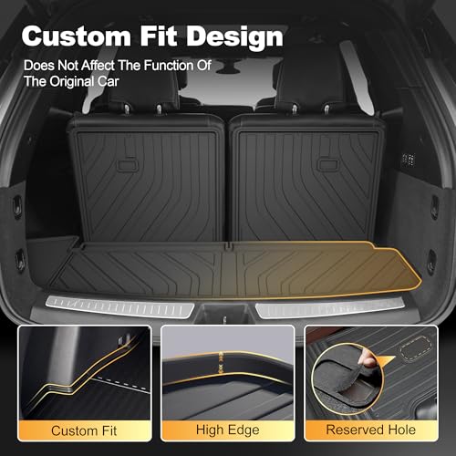 Cargo Liner & Third Row Seat Back Mats Custom Fit for Cadillac XT6 2020–2025 2026, TPE All Weather Waterproof Rear Cargo Mat Rear Trunk Liner Back Seat Cover Protector Trunk Mat Tray Pad Boot - style: 3) for Cadillac XT6 2020-2026 Cargo Liner & Seat Back