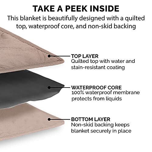 Furhaven Waterproof & Non-Slip Twin Size Mattress Cover Protector for Dogs & Cats, Washable, For Beds, Couches, & Car Seats - Quilted Twill Blanket Mattress Cover - Brownstone, Small/Twin Size