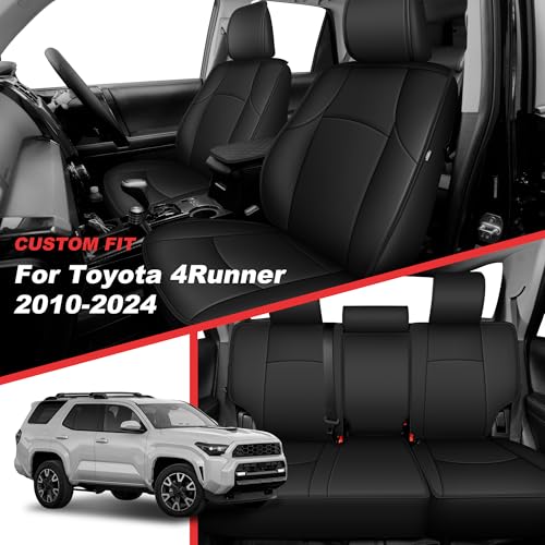 TTX LIGHTING Car Seat Covers Custom Fit for Toyota 4Runner 2010-2022 2023 2024 5 Seats Full Set Luxury Leather Seat Cushion Waterproof Automotive Seat Protectors(5 Seat,Black) - size: 1.4Runner 2010-2024 5 Seat Full Set