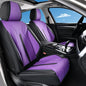Huidasource Front Seat Covers, Universal Fit for Most Cars SUV Trucks, Full Coverage Nappa Leather Seat Cover, Airbag, Velcro Adjustable, Seat Function Retain, Black&Purple - color: FR: Black&Purple, size: Front