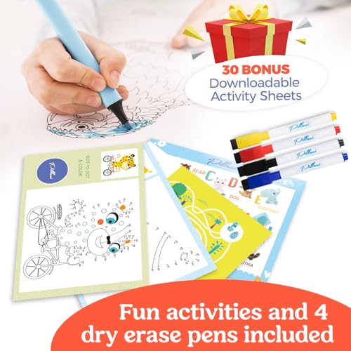 Kids Travel Tray for Car - Car Seat Tray with Activity Sheets & Pens, Road Trip Essentials for Car & Airplane, Must Have Toddler Travel Lap Desk Accessories - Road Trip Activities for Kids