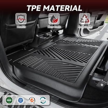 YITAMOTOR Floor Mats Fit for 2019-2026 Chevrolet Silverado/GMC Sierra 1500 & 2020-2026 Chevy Silverado/GMC Sierra 2500HD/3500HD Crew Cab with Bucket Seat(No Rear Underseat Storage Box), 1st & 2nd Row - style: 2019-2026 w/o Rear UnderSeat Storage Box