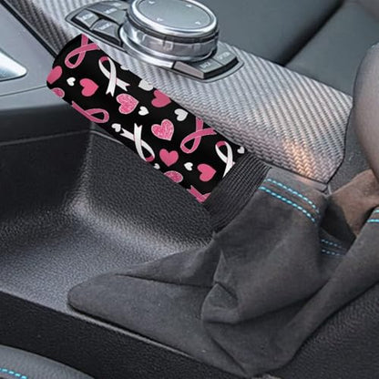 Bulopur Car Shifter Gear Hand Brake Trim Cover Set for Most Cars Van SUV Sedan Truck Auto Accessories - color: Bowknot Breast Cancer Awareness