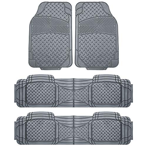 Automotive Floor Mats Gray Climaproof for All Weather Protection Universal Fit Trim to Fit for Most Cars, SUVs, and Trucks, 3 Row 4pc Full Set FH Group F11307GRAY-3ROW - color: Gray, size: 3 Row Set
