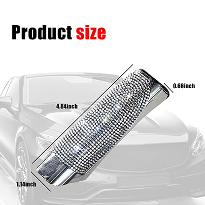 QODOLSI Pack-1 Bling Car Handbrake Cover, Diamond Studded Car Shift Gear Cover, Rhinestone Handbrake Protective Cover, Handbrake Shell Pull Handle Cover (White)