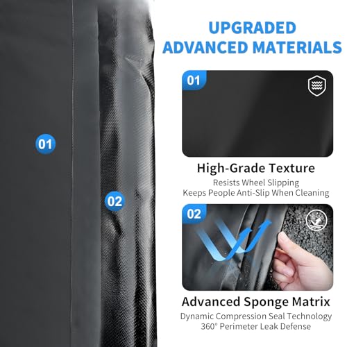 MIALUTY® Garage Floor Mat,(8'6" x 22'),Heavy Duty PVC Under Car Containment Mat with Raised Edge Waterproof Oil-Proof Non-Slip Against Snow Rain Mud All-Weather Easy to Clean - size: 8'6" x 22'