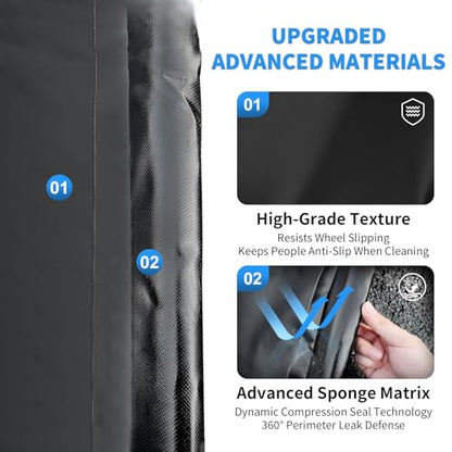 MIALUTY® Garage Floor Mat,(8'6" x 22'),Heavy Duty PVC Under Car Containment Mat with Raised Edge Waterproof Oil-Proof Non-Slip Against Snow Rain Mud All-Weather Easy to Clean - size: 8'6" x 22'