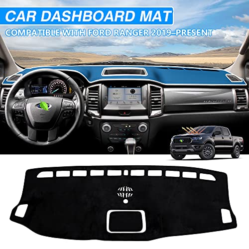 CARTIST Dash Cover Fits for Ford Ranger 2019 2020 2021 2022 (Without HUD), Dashboard Cover for Ranger Accessories, Dash Mat Anti-Slip Silicone Back - size: Ford Ranger 2019-2022 (Without HUD)