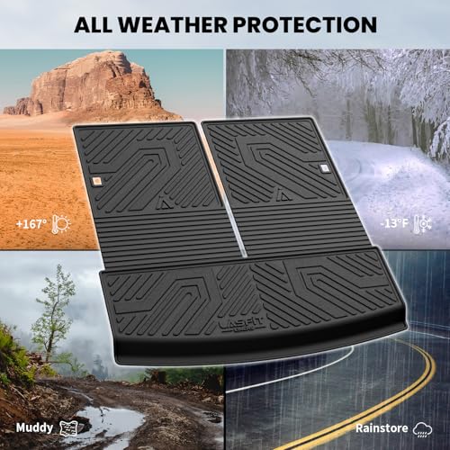 LASFIT Cargo Mat & Seatback Mat for Volkswagen Tiguan 2018-2024(Fit 7 Seats), Custom Fit All-Weather TPE Rubber Backrest & Trunk Mats for VW Tiguan Accessories, Waterproof, Easy to Clean, Black - size: 2)2018-2024|For VW Tiguan|Backrest & Cargo