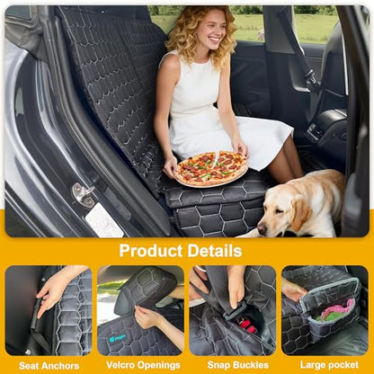 Meginc Dog Car Seat Covers for Tesla Model 3,100% Waterproof Back Seat Cover for Cars Armrest Compatible Nonslip Car Rear Seat Protector for Dogs & Kids, Easy Clean Tesla Model 3 Accessories - size: Bench-model 3
