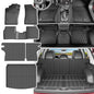 powoq Floor Mats Compatible with 2017-2025 Jeep Compass Trunk Mat Backrest Mat Cargo Liner TPE Replacement for 2017-2025 Jeep Compass Accessories (Trunk Mat+Backrest Mat+Floor Mats) - size: Compatible with Jeep Compass | 2017-2025