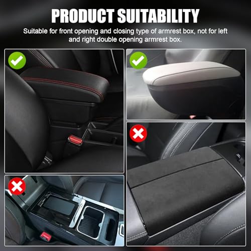 Car Center Console Armrest Pillow with 2 Storage Pockets, Memory Foam Car Armrest Cushion, Leather Car Center Console Cover for Most Vehicle (Black-Upgraded Thickened) - color: Black-Upgraded Thickened