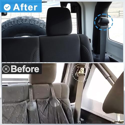 Rear Seat Belt Turning Loop Cover Compatible with Wrangler JK 2007-2010 Replace#:5HU37XDVAC - size: 5HU37XDVAC