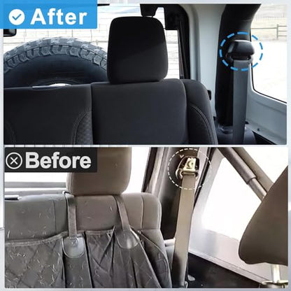 Rear Seat Belt Turning Loop Cover Compatible with Wrangler JK 2007-2010 Replace#:5HU37XDVAC - size: 5HU37XDVAC