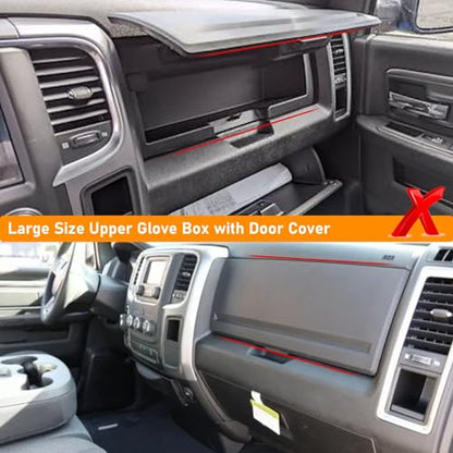 Moonlinks Compatible with Dodge Ram 1500 2500 3500 Glove Box Organizer 2019 2020 2021 2022 2023 2024,Center Console Organizer Console Tray Storage with Rubber Pad for RAM 1500 2500 3500 2019-2024