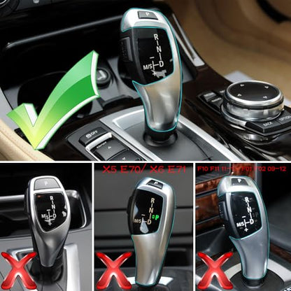 for BMW 1 2 3 4 5 6 7 Series X3 X4 Automotive Center Gear Shift Knob Shift Lever Trim Cover Auto Interior Shift Knobs Cover F30 F10 F02 F25 F26 (Ordinay Style, Black)